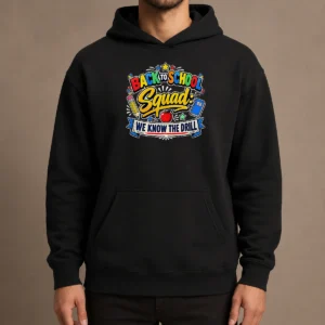 Top Hot Cute Cartoon Back To School Squad Student Hoodie