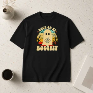 Premium Back On My Booshit Retro Ghost Drinking Boba Tea