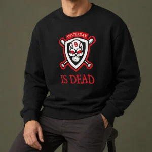 Original Officials Yesterday Is Dead Oklahoma Sooners Baseball Skull Sweater