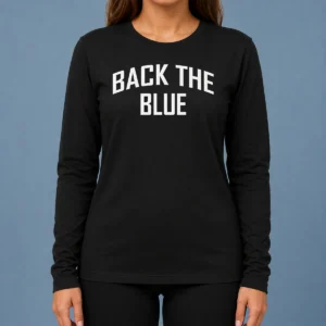 Awesome Back The Blue Police Officer Support Long Sleeve Shirt