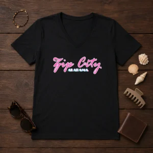 Top Zip City Alabama Southern Town V-Neck Shirt