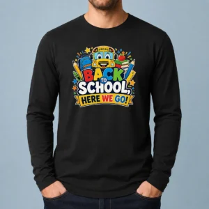 Top Back To School Excitement Vector Long Sleeve Shirt