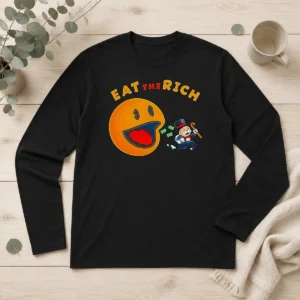 Top Pac Man Eat The Rich Long Sleeve Shirt