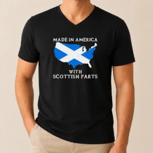 Awesome Scottish Heritage Made In America With Scottish Parts V-Neck Shirt