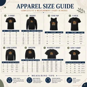 Size chart for Hot Grandparents Day Vintage Best Grandma Grandpa with measurements in inches and cm