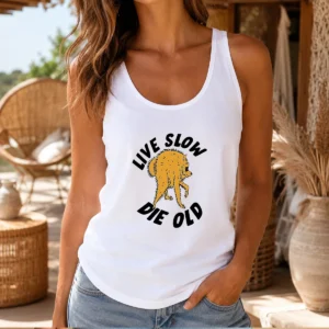 Good Live Slow Die Old Shaggy Tank Top