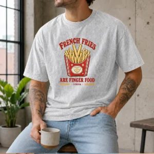 Official French Fries Are Finger Food IYKYK Fast Food Washed T-Shirt