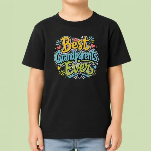 Pretty Best Grandparents Ever Doodle Typography Kids T-Shirt