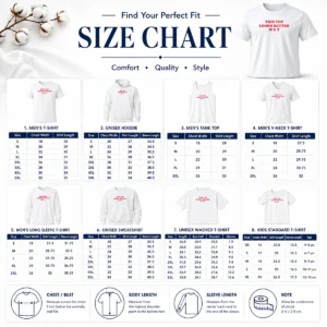 Size chart for Hot Funny This Top Looks Better Wet showing measurements in inches and centimeters