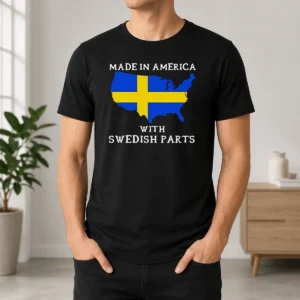Pretty Official Made In America With Swedish Parts Map Of United States Flag