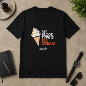 Pretty Vitalant My Blood Type Is ICE Cream V-Neck Shirt