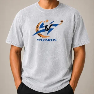 Original Classic Washington Wizards Basketball Team W Logo Washed T-Shirt