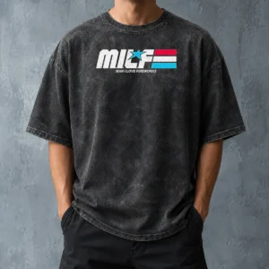 Hot M.I.L.F. Man I Love Fireworks Patriotic Holiday Washed T-Shirt