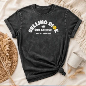 Pretty Selling Dick $40 An Inch Buy All 3 For 100 Washed T Shirt front view in light grey soft washed fabric