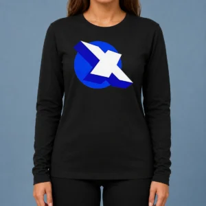 Premium Top X Logo On Blue Circle Symbol Logo Long Sleeve Shirt