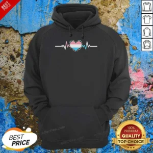 Hot Transgender Pride Flag Heart Heartbeat Line Hoodie