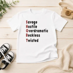 Hot Premium SHORT Stands For Savage Hostile Overdramatic Reckless Twisted Kids T-Shirt