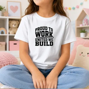 Hot American Labor Proud Typography Silhouette Kids T-Shirt