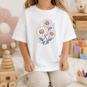 Funny With Cat Daisies Kids T-Shirt