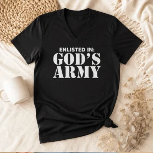 Awesome Enlisted In God'S Army V-Neck Shirt