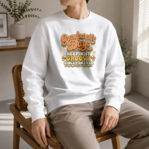 Official Grandparents Day Keepin It Groovy Tee Groovy Retro Sweater