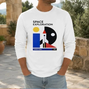 Pretty Space Exploration Cosmos Series 1961 Retro Poster Long Sleeve Shirt