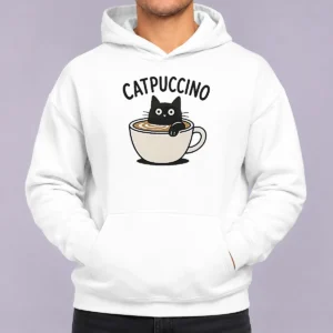 Pretty Catpuccino Black Cat In A Coffee Cup Cappuccino Hoodie