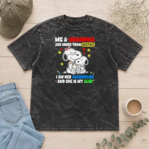 Premium Snoopy And Grandma Me Are More Than Besties I Am Her Accomplice And She Is My Washed T-Shirt