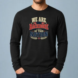 Funny We Are The Backbone Of This Nation Retro Distressed Long Sleeve Shirt