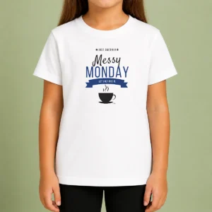 Top Pretty Just Another Messy Monday Let'S Get Into It Coffee Kids T-Shirt