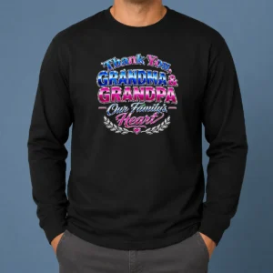 Nice Good Grandparents Day Thank You Tee With Y2K Chrome Long Sleeve Shirt displaying vibrant chrome text on a comfortable long sleeve garment