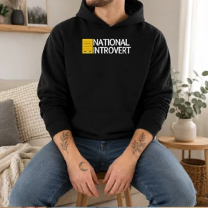 Pretty National Introvert Parody Logo Social Anxiety Hoodie