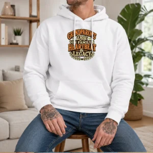 Hot Grandparents Day Vintage Heartbeat Tribute Hoodie