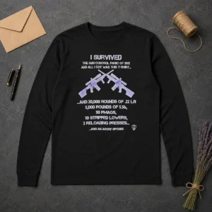 Original Top I Survived The Gun Control Panic Of 2013 Long Sleeve Shirt