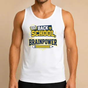 Pretty Back To School Brainpower Typography Tank Top
