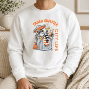 Happy Top Trash Summer City Life Raccoon Sweater