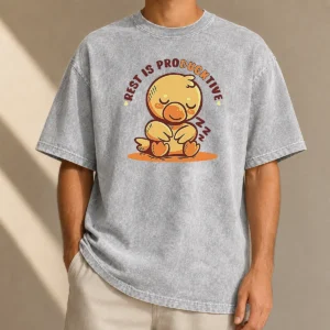 Official Resting Duck Rest Is Producktive Washed T-Shirt