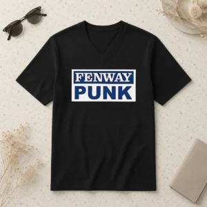 Pretty Fenway Park Boston Red Sox Fenway Punk V Neck Shirt featuring a classic v neck cut in vibrant team colors