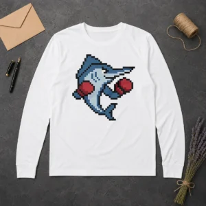 Good Miami Marlins Mascot Wearing Gloves El Caballo Pixel Style Long Sleeve Shirt