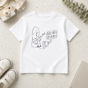 Good Here Comes A Special Boy Guitarist Doodle Kids T-Shirt
