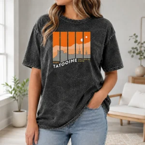 Happy Funny Visit National Park Star Wars Sci Fi Travel Washed T-Shirt