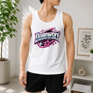 Pretty Dubowsky Chrome Metallic Star Burst Pop Art Logo Tank Top