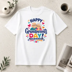Hot Funny Happy Grandparents Day Love Wisdom Hearts Illustration