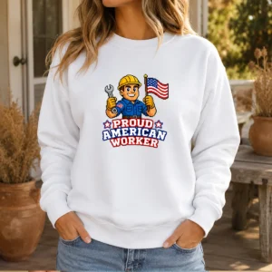 Pretty Labour Day Proud American Worker Pixel (2) Sweater