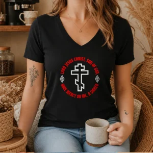 Official Father Moses Mcpherson Lord Jesus Christ Son Of God Have Mercy On Me A Sinner V-Neck Shirt