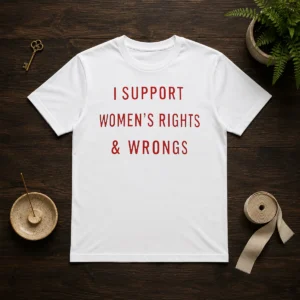 Official I Support Women'S Rights And Wrongs Funny Quote
