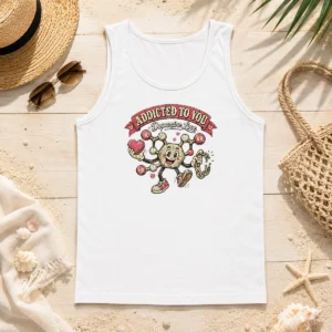Nice Top Dopamine Addicted To You Retro Distressed For Couples Tank Top