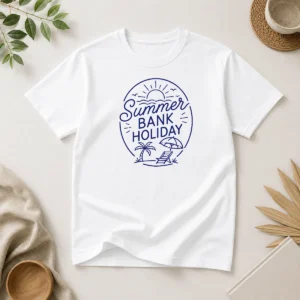 Premium Pretty Minimalist Line Art Summer Bank Holiday Beach