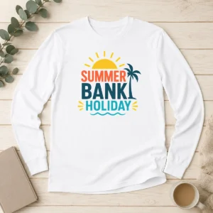 Funny Good Minimalist Flat Summer Bank Holiday Sun Palm Wave Long Sleeve Shirt