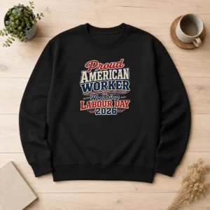 Good Original Labour Day 2026 Proud American Worker Vintage Sweater